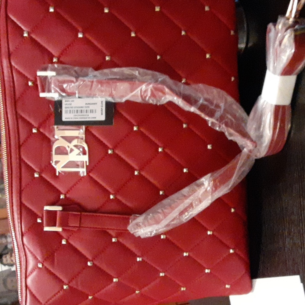 ANOTHER PRICE DROP!!  Badgley Mischka Red Vegan Leather bag.